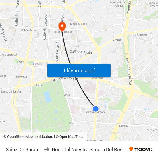Sainz De Baranda to Hospital Nuestra Señora Del Rosario map