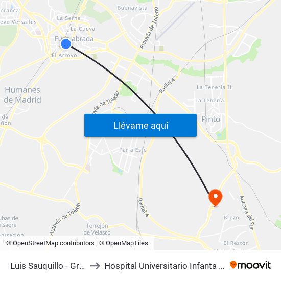 Luis Sauquillo - Grecia to Hospital Universitario Infanta Elena map
