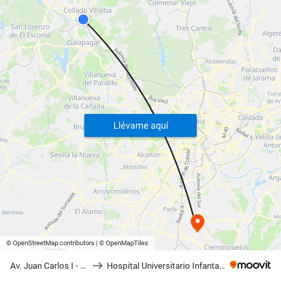 Av. Juan Carlos I - Zoco to Hospital Universitario Infanta Elena map