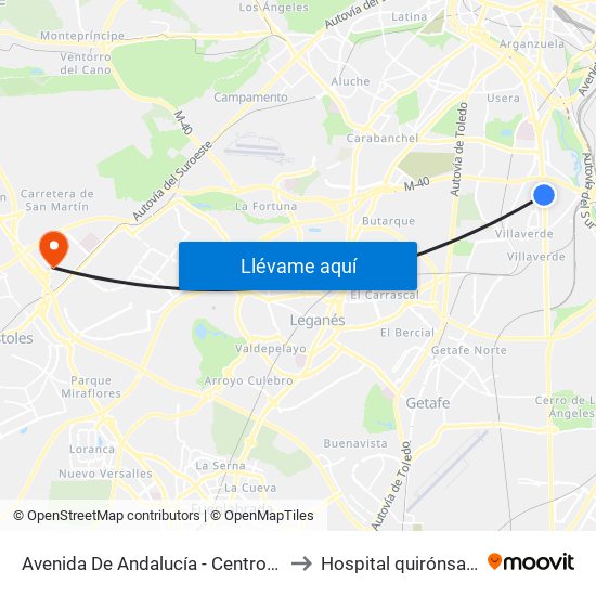 Avenida De Andalucía - Centro Comercial to Hospital quirónsalud Sur map