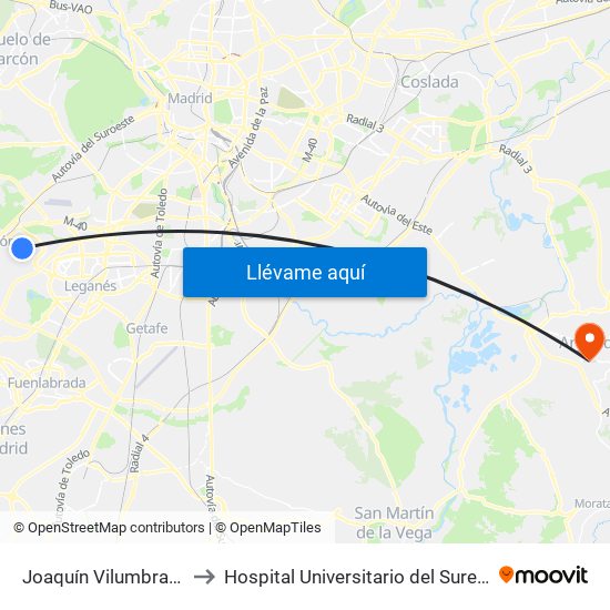 Joaquín Vilumbrales to Hospital Universitario del Sureste map
