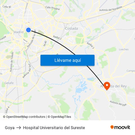 Goya to Hospital Universitario del Sureste map