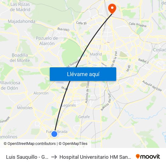 Luis Sauquillo - Grecia to Hospital Universitario HM Sanchinarro map