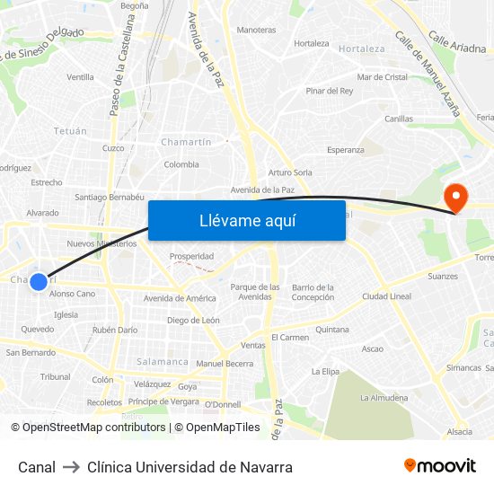 Canal to Clínica Universidad de Navarra map