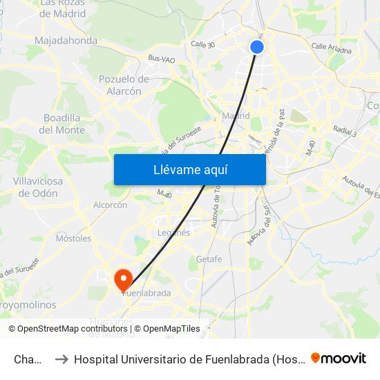 Chamartín to Hospital Universitario de Fuenlabrada (Hospital Univ. de Fuenlabra) map