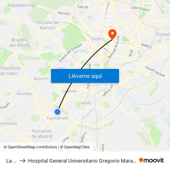La Serna to Hospital General Universitario Gregorio Marañón (Hosp. Gen. Uni. Gregorio Marañón) map