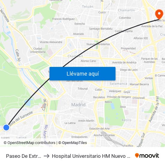 Paseo De Extremadura - El Greco to Hospital Universitario HM Nuevo Belén (Clínica Maternidad Ntra. Sra. Belén) map