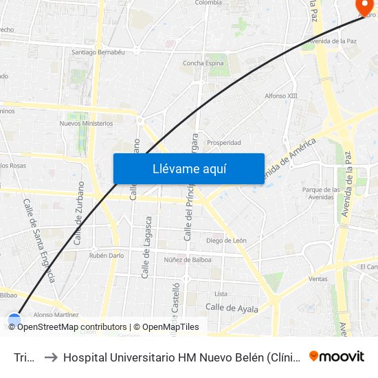 Tribunal to Hospital Universitario HM Nuevo Belén (Clínica Maternidad Ntra. Sra. Belén) map