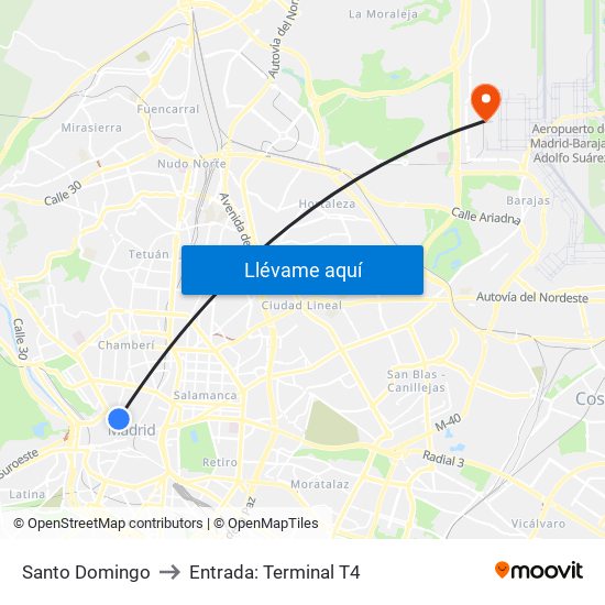 Santo Domingo to Entrada: Terminal T4 map