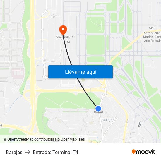 Barajas to Entrada: Terminal T4 map