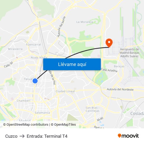 Cuzco to Entrada: Terminal T4 map