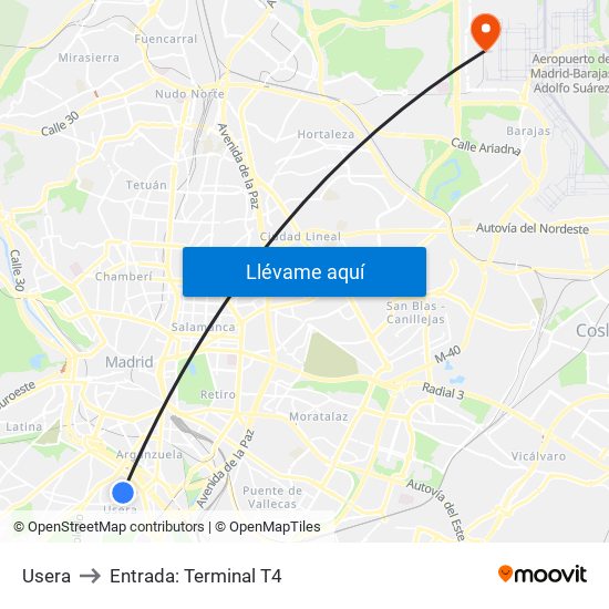 Usera to Entrada: Terminal T4 map