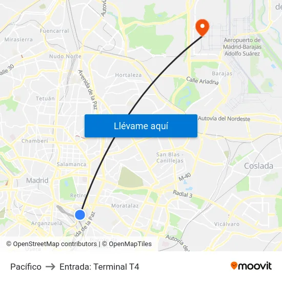 Pacífico to Entrada: Terminal T4 map