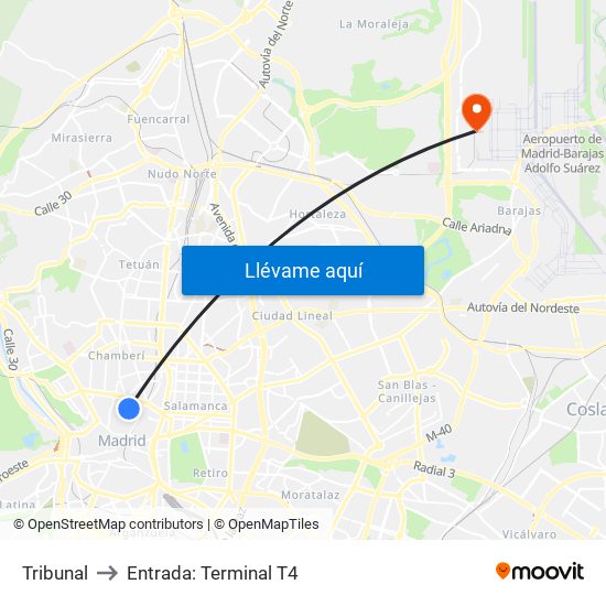 Tribunal to Entrada: Terminal T4 map