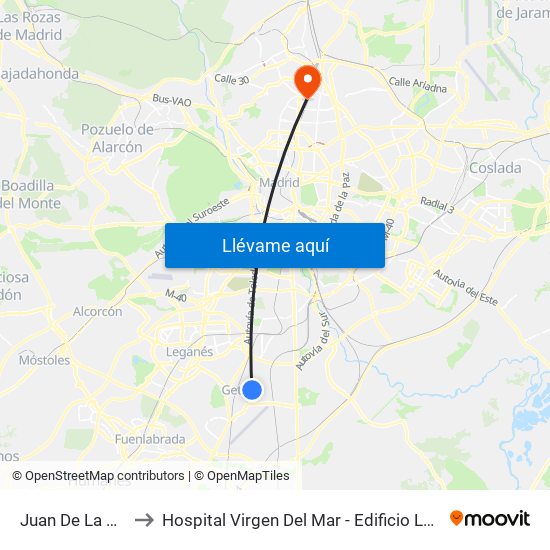 Juan De La Cierva to Hospital Virgen Del Mar - Edificio López Pozas map