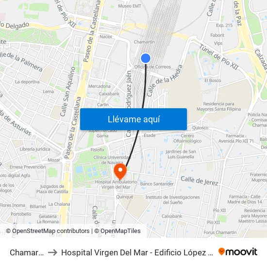 Chamartín to Hospital Virgen Del Mar - Edificio López Pozas map