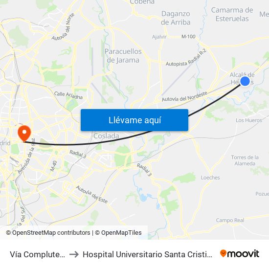 Vía Complutense - Brihuega to Hospital Universitario Santa Cristina (Hospital Univ. Santa Cristina) map