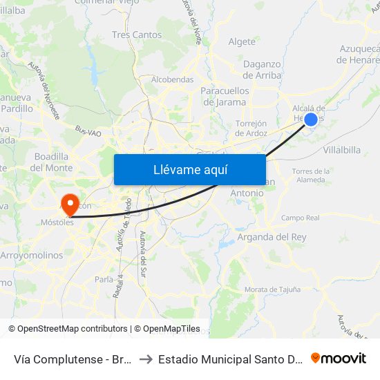 Vía Complutense - Brihuega to Estadio Municipal Santo Domingo map