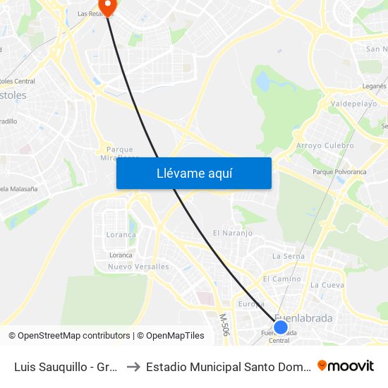 Luis Sauquillo - Grecia to Estadio Municipal Santo Domingo map