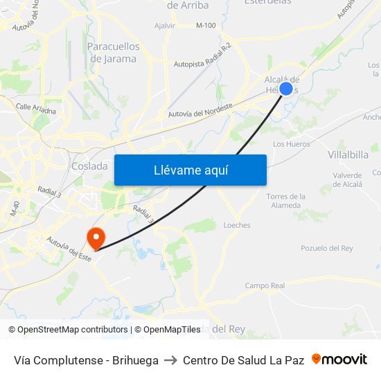 Vía Complutense - Brihuega to Centro De Salud La Paz map