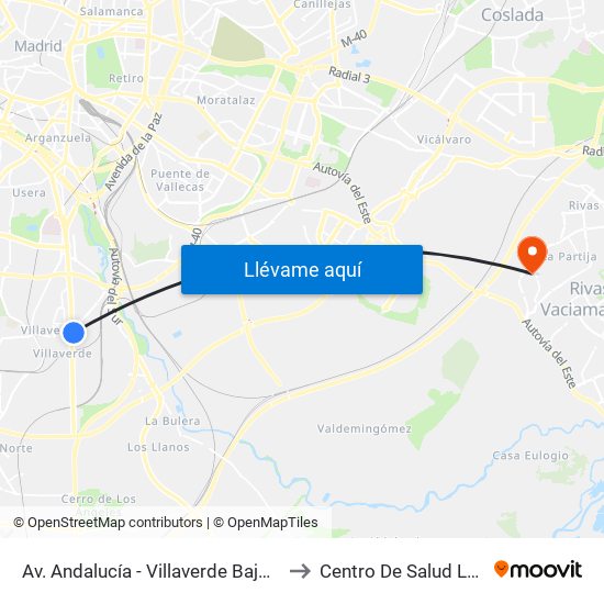 Av. Andalucía - Villaverde Bajo Cruce to Centro De Salud La Paz map