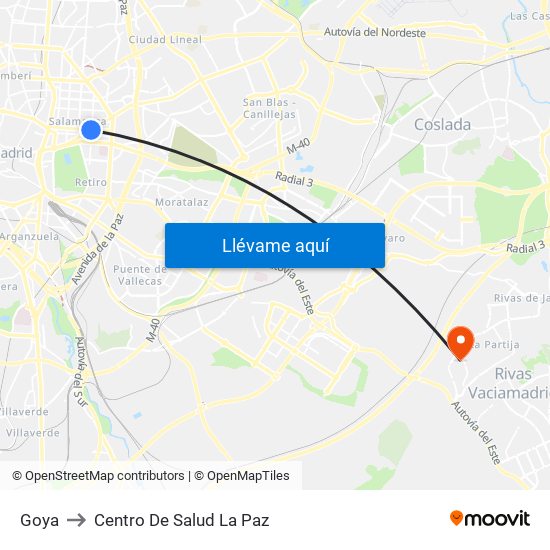 Goya to Centro De Salud La Paz map