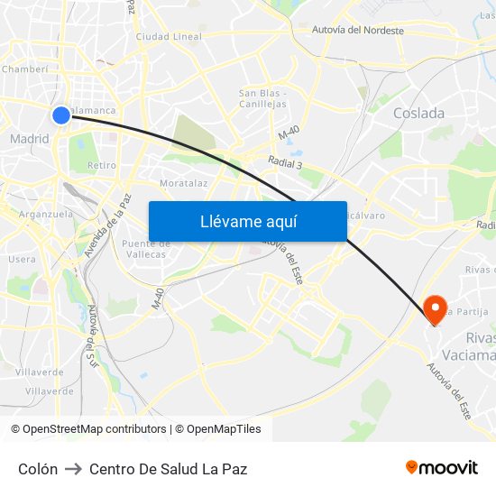 Colón to Centro De Salud La Paz map