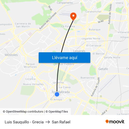 Luis Sauquillo - Grecia to San Rafael map