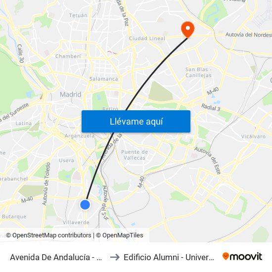 Avenida De Andalucía - Centro Comercial to Edificio Alumni - Universidad De Navarra map