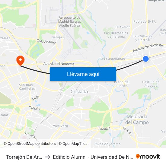 Torrejón De Ardoz to Edificio Alumni - Universidad De Navarra map