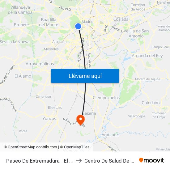Paseo De Extremadura - El Greco to Centro De Salud De Borox map