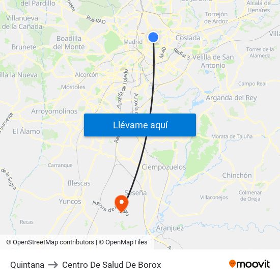 Quintana to Centro De Salud De Borox map
