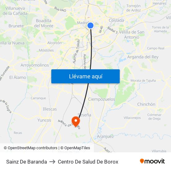 Sainz De Baranda to Centro De Salud De Borox map