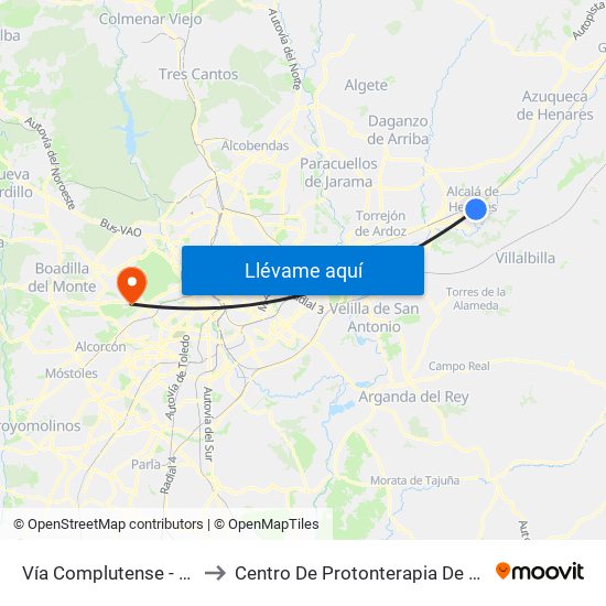 Vía Complutense - Brihuega to Centro De Protonterapia De Quirónsalud map