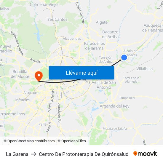 La Garena to Centro De Protonterapia De Quirónsalud map
