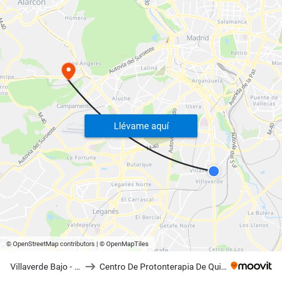 Villaverde Bajo - Cruce to Centro De Protonterapia De Quirónsalud map