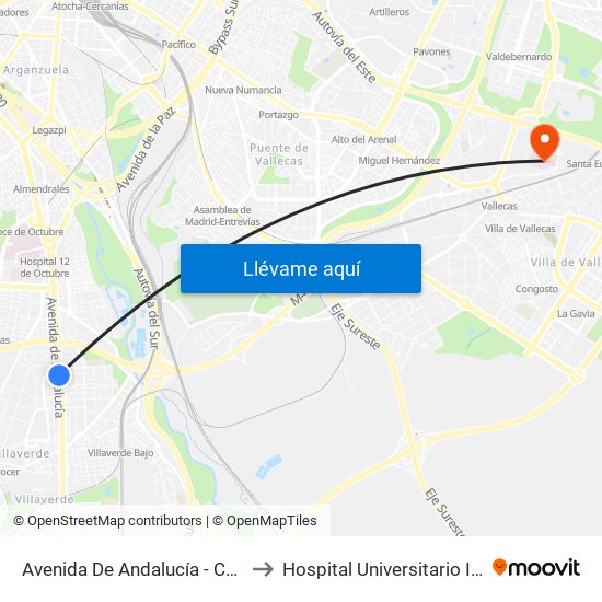 Avenida De Andalucía - Centro Comercial to Hospital Universitario Infanta Leonor map