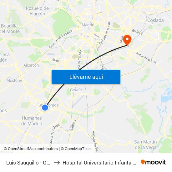 Luis Sauquillo - Grecia to Hospital Universitario Infanta Leonor map
