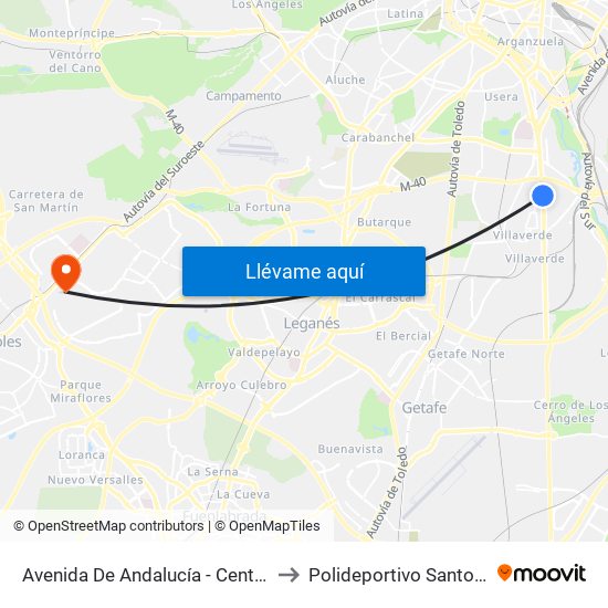 Avenida De Andalucía - Centro Comercial to Polideportivo Santo Domingo map