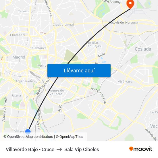 Villaverde Bajo - Cruce to Sala Vip Cibeles map