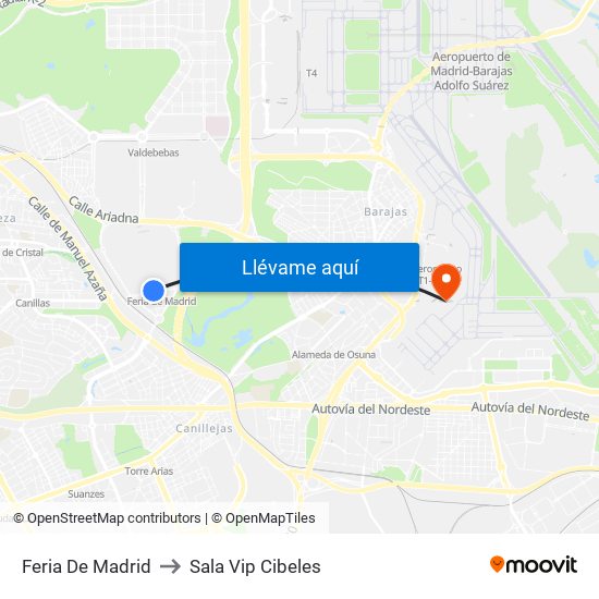 Feria De Madrid to Sala Vip Cibeles map