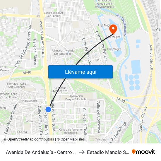 Avenida De Andalucía - Centro Comercial to Estadio Manolo Santana map