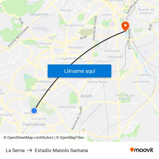 La Serna to Estadio Manolo Santana map