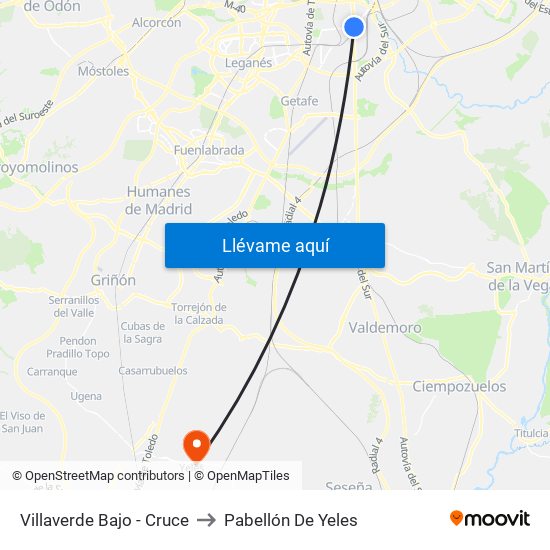 Villaverde Bajo - Cruce to Pabellón De Yeles map