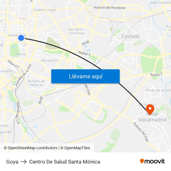 Goya to Centro De Salud Santa Mónica map