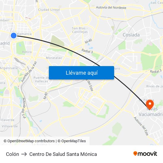 Colón to Centro De Salud Santa Mónica map