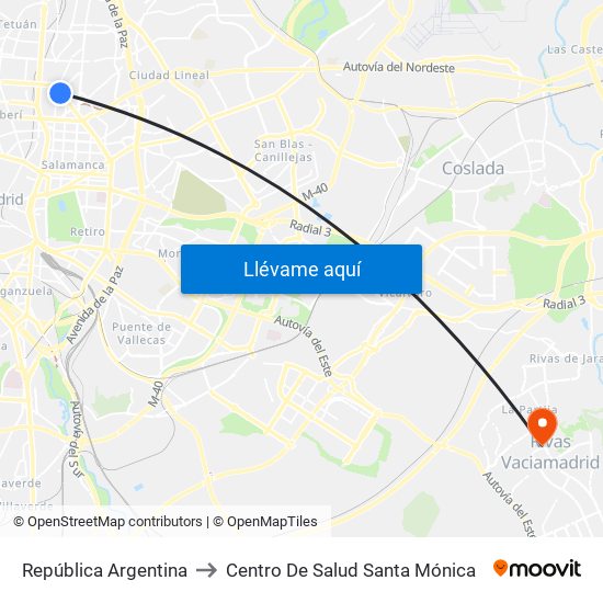 República Argentina to Centro De Salud Santa Mónica map