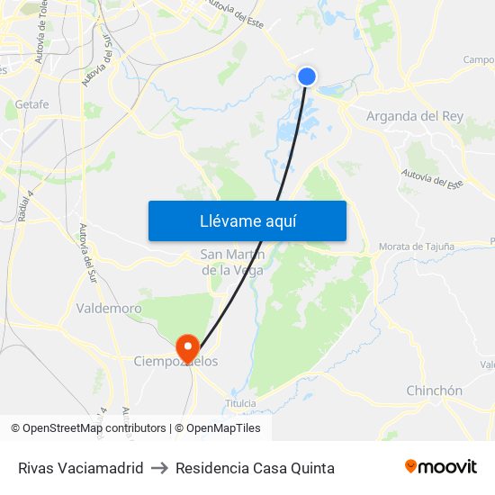 Rivas Vaciamadrid to Residencia Casa Quinta map