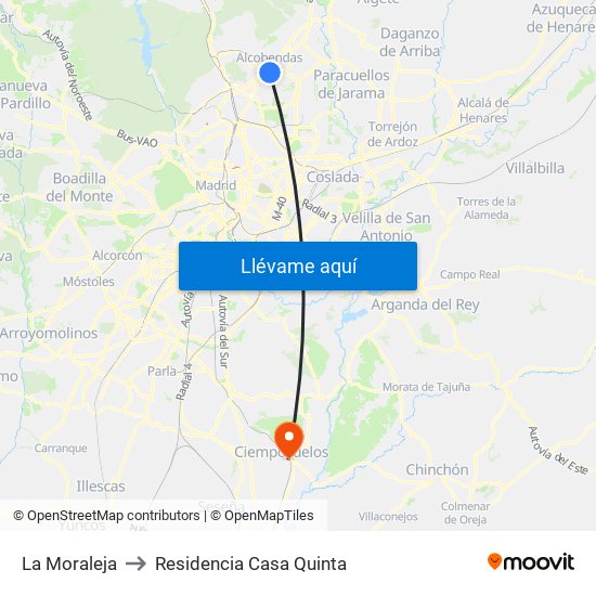 La Moraleja to Residencia Casa Quinta map