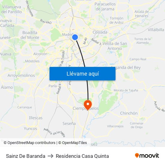 Sainz De Baranda to Residencia Casa Quinta map